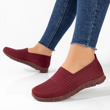 Espadrile sport dama din material textil visinii ZEF09085, 2, zeforia.ro