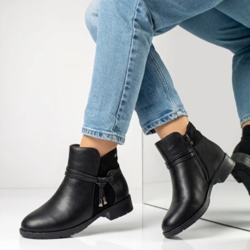 Ghete dama cu fermoar negre IRIS52, 2, modlet.ro