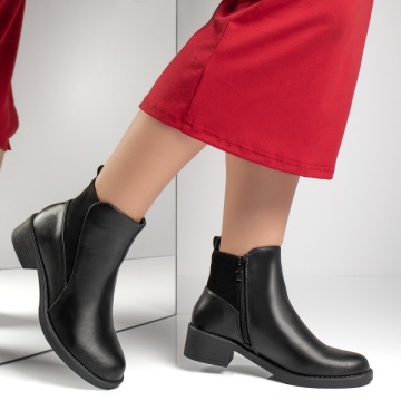 Ghete dama cu fermoar negre MOD06325, 3, modlet.ro