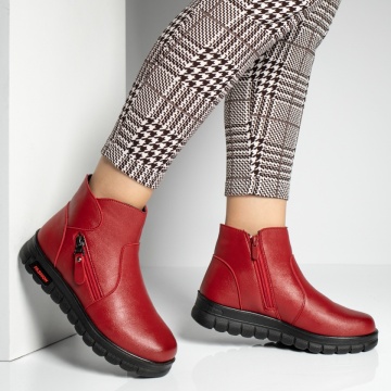 Ghete dama cu fermoar rosii MOD06477, 3, modlet.ro