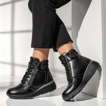 Ghete dama cu platforma negre MOD12354, 1, modlet.ro