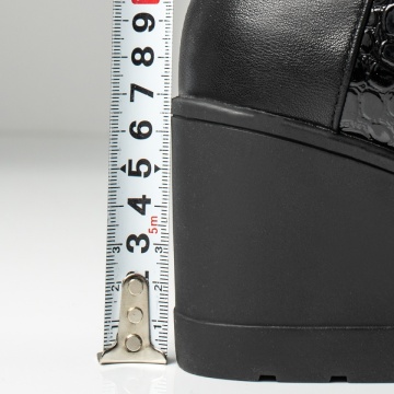 Ghete dama cu platforma si fermoar negre MOD14144, 4, modlet.ro