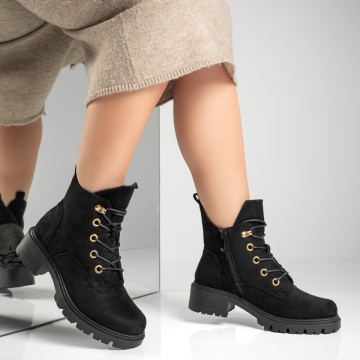 Ghete dama cu siret negru suede MOD12843, 3, modlet.ro