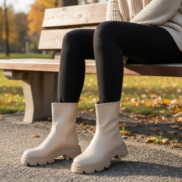 Ghete dama cu talpa groasa bej MOD02179, 2, modlet.ro