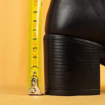 Ghete dama cu toc si fermoar negre din Piele naturala MOD05610, 4, modlet.ro