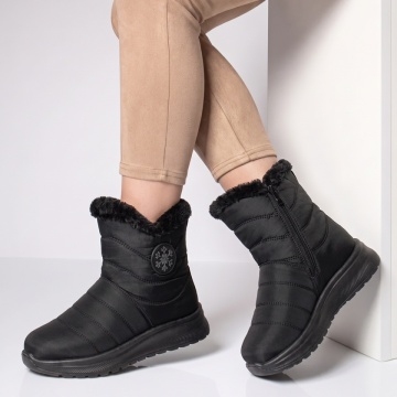 Ghete dama din fas cu talpa groasa negre GINA38, 2, modlet.ro