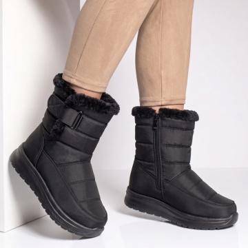 Ghete dama din fas cu talpa groasa negre GINA41, 2, modlet.ro