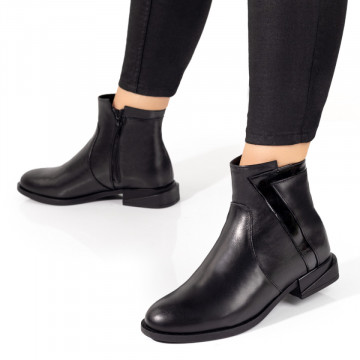 Ghete dama negre cu fermoar din Piele naturala MOD09864, 2, modlet.ro