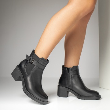 Ghete dama negre cu fermoar din Piele naturala MOD09866, 3, modlet.ro