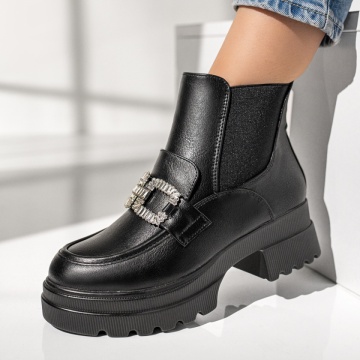 Ghete dama negre cu fermoar si elastic MOD12210, 2, modlet.ro