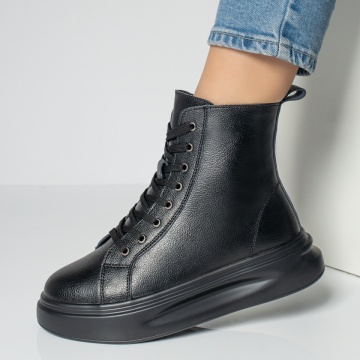 Ghete sport dama negre din Piele Naturala MOD12220, 2, modlet.ro