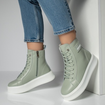 Ghete sport dama verzi din Piele Naturala MOD12221, 2, modlet.ro