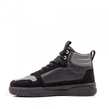 Ghete sport negre cu gri unisex cu siret MOD07011, 4, modlet.ro