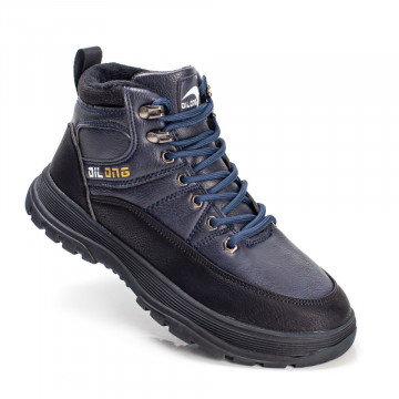Ghete unisex negru cu albastru inchis sport cu siret MOD07363, 3, modlet.ro
