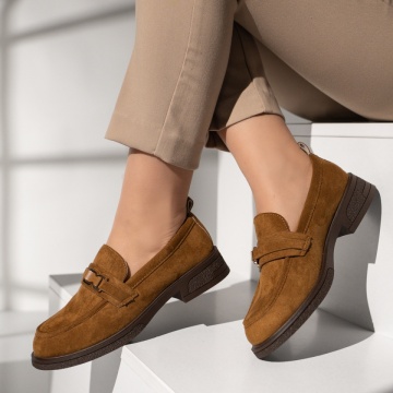 Mocasini dama cu talpa joasa maro suede IRIS16