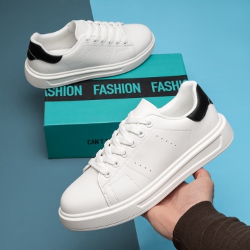 Pantofi casual barbati, Pantofi casual barbati alb cu negru MOD14267, modlet.ro