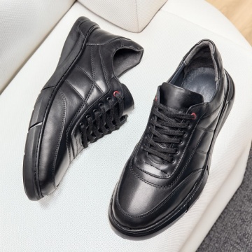 Pantofi casual barbati cu siret negri din Piele naturala MOD12173, 3, modlet.ro