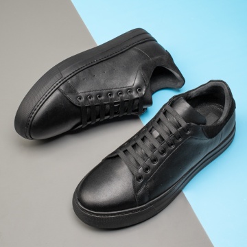 Pantofi casual barbati din Piele Naturala negri MOD11906, 3, modlet.ro