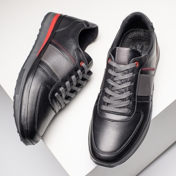 Pantofi casual barbati negri din Piele naturala MOD12019, 1, modlet.ro