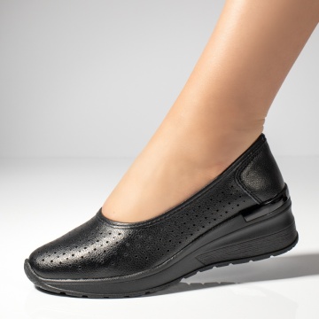 Pantofi casual cu platforma negri din Piele naturala MOD13241, 4, modlet.ro