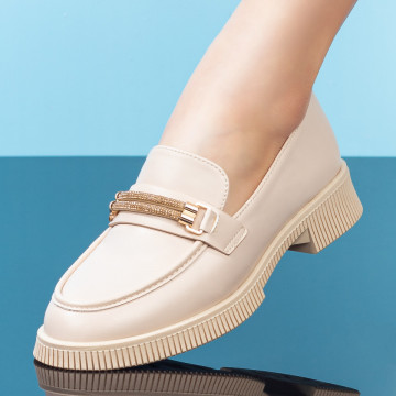 Pantofi casual dama bej cu accesoriu decorativ MOD08035, 2, modlet.ro