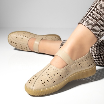 Pantofi casual dama bej cu scai MOD13269, 3, modlet.ro
