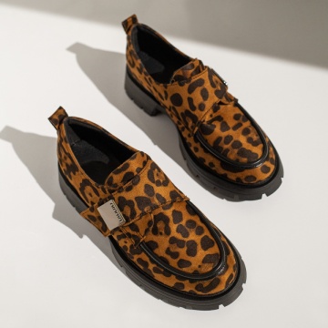 Pantofi casual dama cu imprimeu negri suede MOD12958, 3, modlet.ro