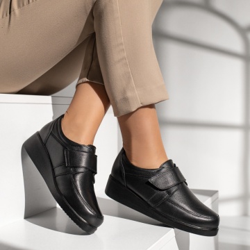 Pantofi casual dama cu inchidere cu scai negri din Piele naturala MOD14056, 4, modlet.ro