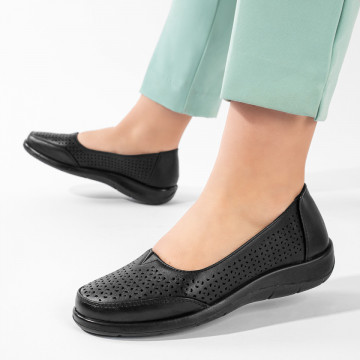 Pantofi casual dama cu perforatii negri MOD11237, 2, modlet.ro