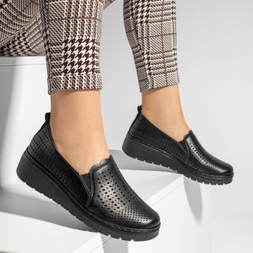 Pantofi casual dama cu perforatii negri MOD13352, 2, modlet.ro