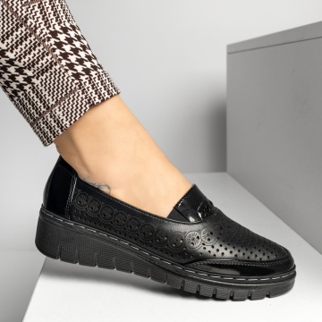 Pantofi casual dama cu perforatii negri MOD14277, 2, modlet.ro