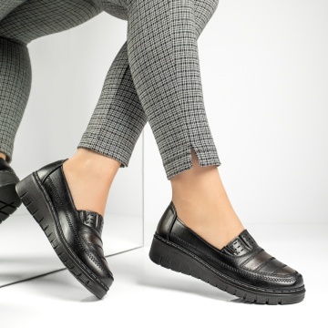 Pantofi casual dama cu platforma negru cu maro MOD13047, 4, modlet.ro