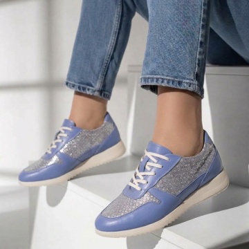 Pantofi dama, Pantofi casual dama cu siret albastri din Piele naturala MOD10116, modlet.ro