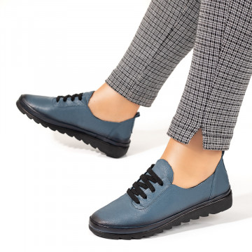 Pantofi casual dama cu siret albastri din Piele naturala MOD10351, 3, modlet.ro