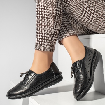Pantofi casual dama cu siret elastic negri ZEF13355, 4, zeforia.ro