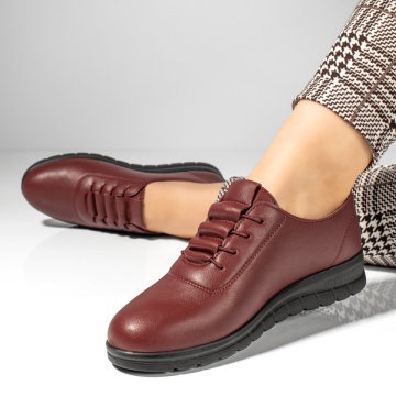 Pantofi casual dama cu siret elastic rosii MOD12424, 2, modlet.ro