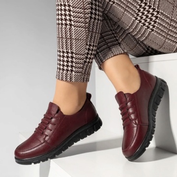 Pantofi casual dama cu siret elastic visinii GINA3, 2, modlet.ro