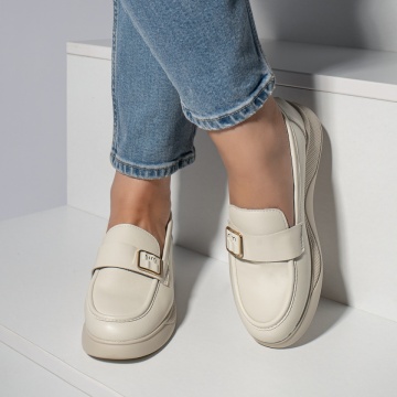 Pantofi casual dama cu talpa groasa bej MOD10953, 3, modlet.ro
