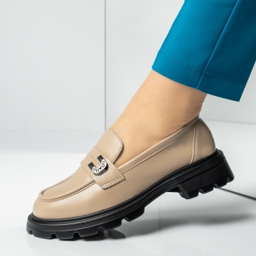 Pantofi casual dama cu talpa groasa bej MOD14199, 2, modlet.ro