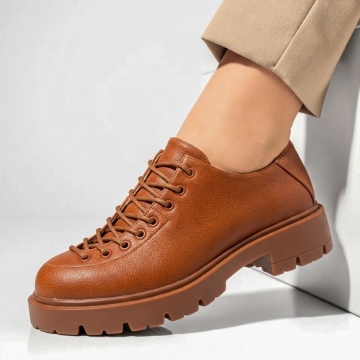 Pantofi casual dama cu talpa groasa maro ANA71