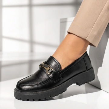 Pantofi casual dama cu talpa groasa negri LILI14
