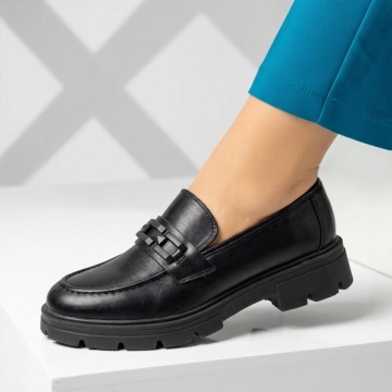 Pantofi casual dama cu talpa groasa negri NINA1