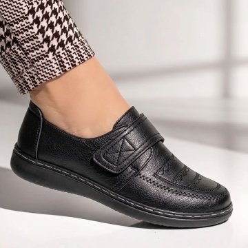 Pantofi casual dama cu talpa joasa si inchidere cu scai negri IOANA24, 3, modlet.ro