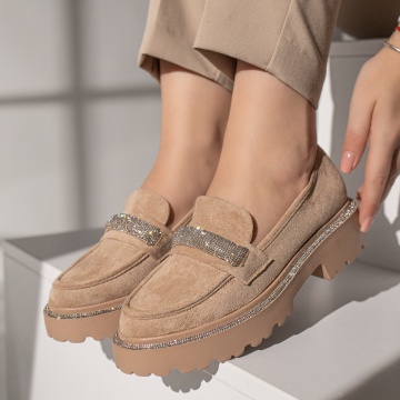 Pantofi casual dama khaki suede MOD11874, 3, modlet.ro