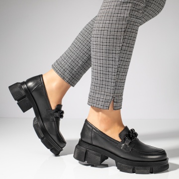 Pantofi casual dama negri din Piele naturala MOD11892, 4, modlet.ro