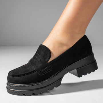 Pantofi casual dama negri suede cu talpa groasa MOD11036, 1, modlet.ro