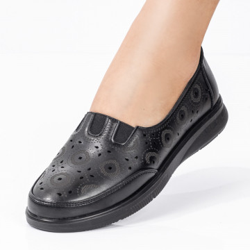 Pantofi casual dama perforati negri MOD08178, 2, modlet.ro