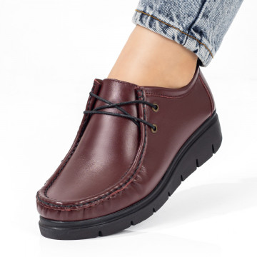 Pantofi casual dama visinii din Piele naturala MOD03574, 4, modlet.ro