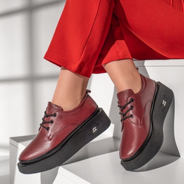 Pantofi casual dama visinii din Piele naturala MOD10461, 4, modlet.ro