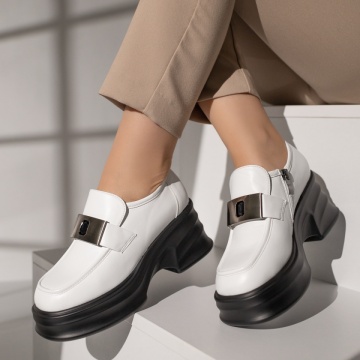 Pantofi dama casual albi cu platforma MOD11831, 3, modlet.ro